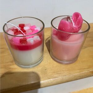 Rachel Zoe pink hearts and cute pink bow candle set